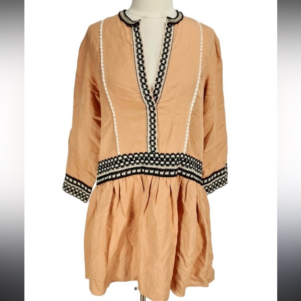 Zara Embroidered Tunic Dress